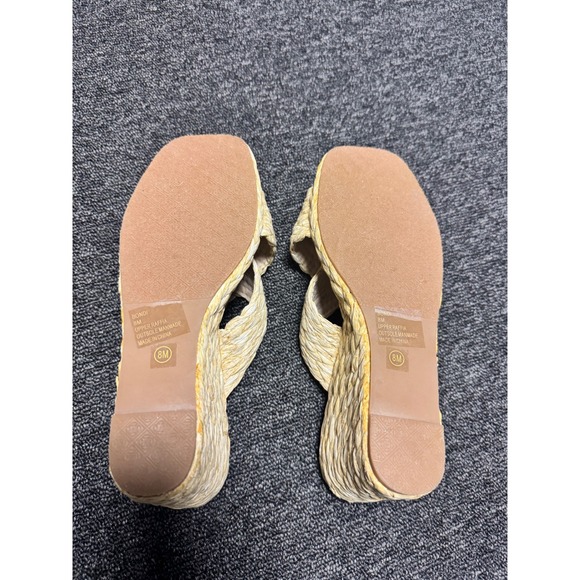 Beach by Matisse Bondi Natural Raffia Platform Wedge Sandals 8M Braided Slides - Picture 3 of 7